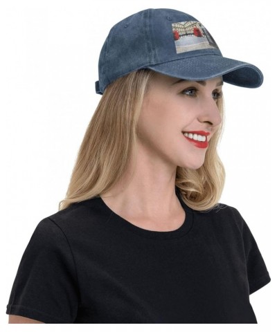 Telephone Booth Medium Profile Adjustable Snapback Hat,Baseball Cap Fitted Hat Snap Backpack Navy Blue $15.53 Baseball Caps