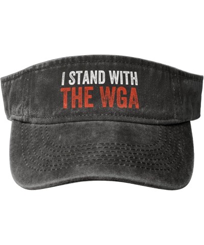 I Stand with The WGA Sports Sun Visor Hat for Men Women,Empty Top Sun Hats for Baseball Running Golf,Black Black $13.39 Visors