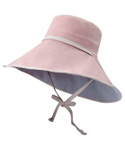 Women Outdoor Sunscreen Sun Hat All Tethered Double Sided Large Brimmed Sun Hat Designer Capes for Women A-pink $11.38 Sun Hats