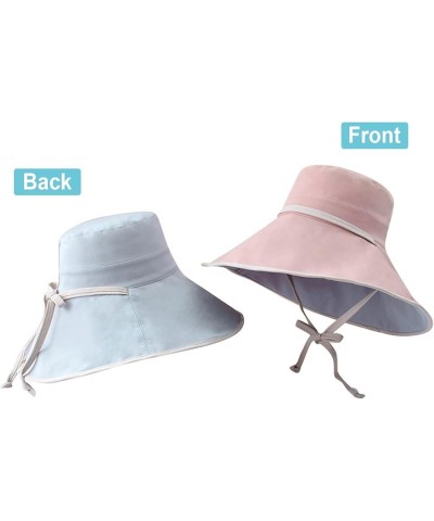 Women Outdoor Sunscreen Sun Hat All Tethered Double Sided Large Brimmed Sun Hat Designer Capes for Women A-pink $11.38 Sun Hats