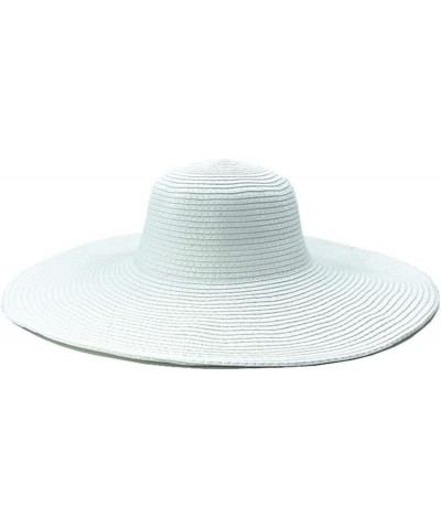 Summer Simple Retro Straw Woven Sun Hat Pure Colour Foldable Big Eave Sunshaded Beach Hat White $11.25 Sun Hats