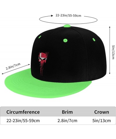 Skull Head Denmark Flag Snapback Hat for Men Women Baseball Cap Trucker Flat Bill Hats Dad Caps Green $9.70 Baseball Caps