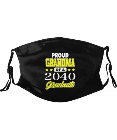 Proud Grandma Of A Class Of 2040 Graduation Face Mask Washable Reusable Adults Breathable With 2 Filters $12.35 Balaclavas