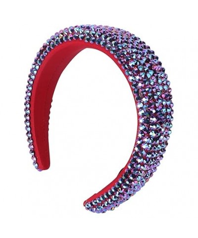 Baroque Headband 1pc Sponge Rhinestone Headband Flash Woman Milk Silk Drill Headband Red $7.30 Headbands