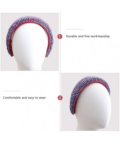 Baroque Headband 1pc Sponge Rhinestone Headband Flash Woman Milk Silk Drill Headband Red $7.30 Headbands