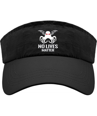 No Lives Matter Caps Sun Visor Hat for Women Sun Visors Uv Protection Ponytail Hat Allblack $10.98 Sun Hats