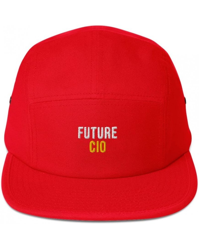 Future CIO Hat (Embroidered 5-Panel Cap) CIO Apparel Red $18.79 Baseball Caps