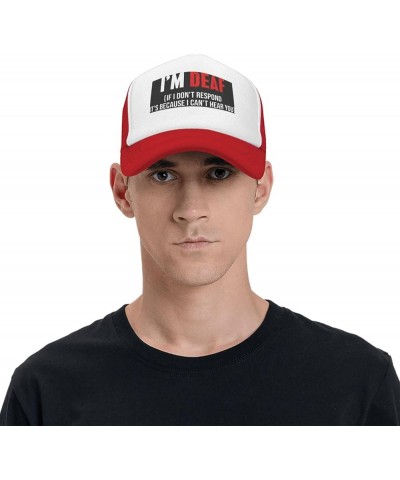 I Am Deaf If I Dont Respond Its Because I Cant Hear You Trucker Hat Women Mesh Baseball Cap Sun Hat Men Dad Hat Black Red $10...