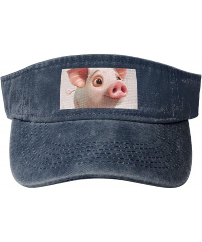 Poppy Flowers Print Stylish Denim Open-Top Sun Hat for Everyday Wear and Sports Cartoon Pig $13.18 Sun Hats