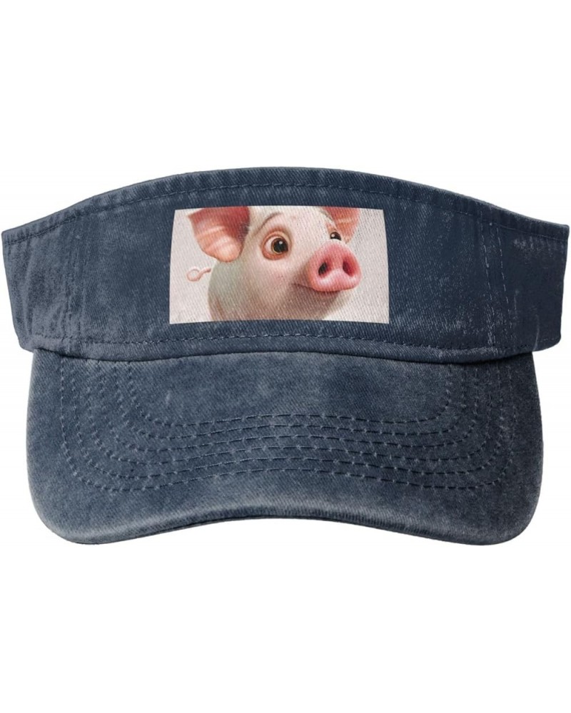 Poppy Flowers Print Stylish Denim Open-Top Sun Hat for Everyday Wear and Sports Cartoon Pig $13.18 Sun Hats