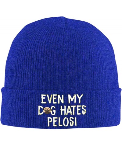 Even My Dog Hates Pelosi Cozy Knitted Hat for Winter - Warm Comfort Black Blue $11.68 Skullies & Beanies