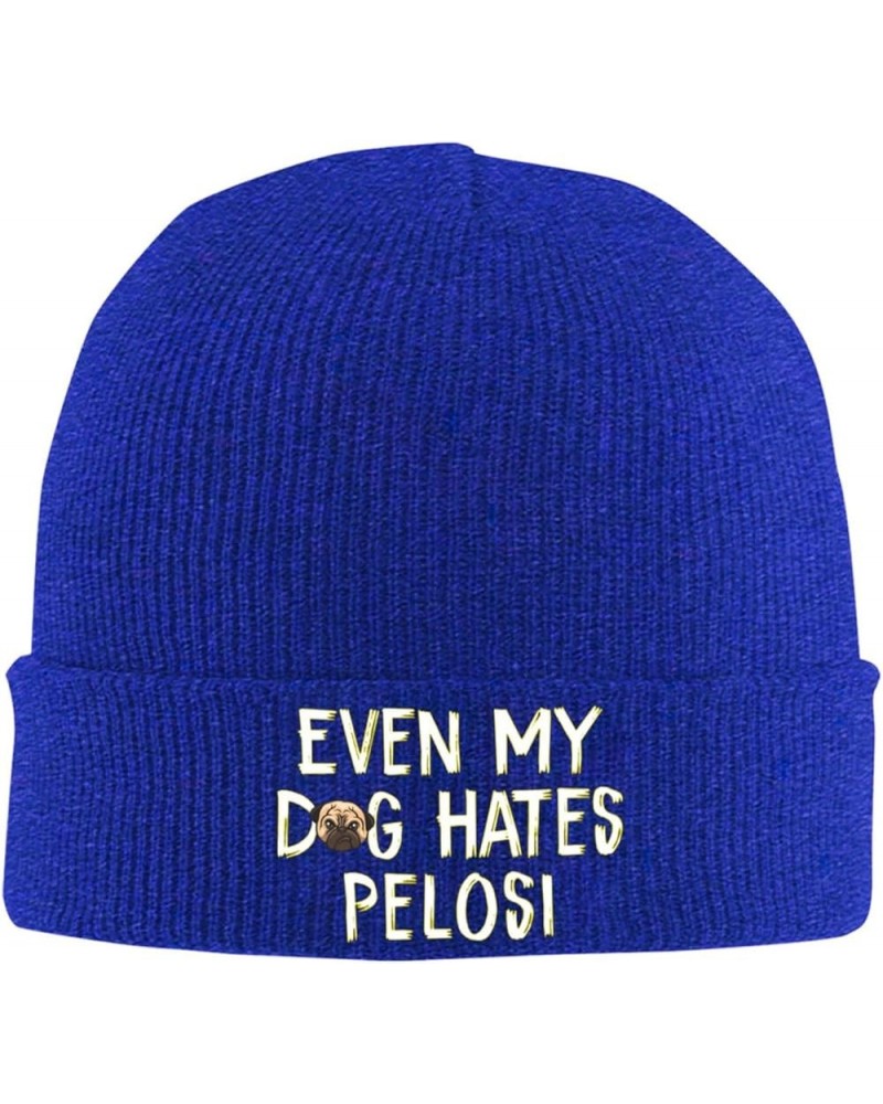 Even My Dog Hates Pelosi Cozy Knitted Hat for Winter - Warm Comfort Black Blue $11.68 Skullies & Beanies