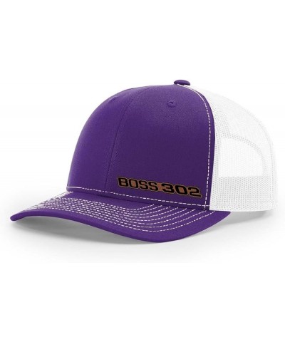 Ford Boss 302 Mustang Side Panel Laser Engraved Leather Patch Richardson 112 Snapback Trucker Hat Cap Purple-white $14.20 Bas...