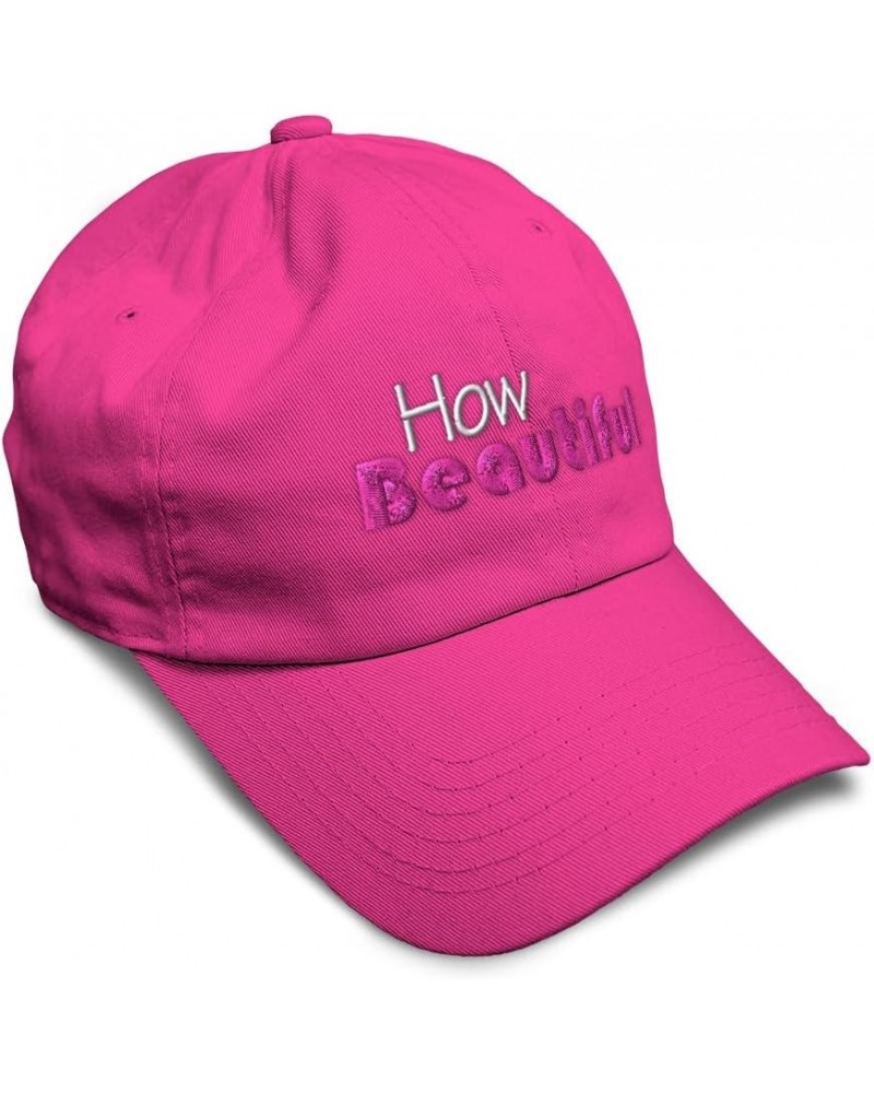 Soft Baseball Cap How Beautiful Style B Cotton Dad Hats for Men & Women Hot Pink $12.47 Baseball Caps