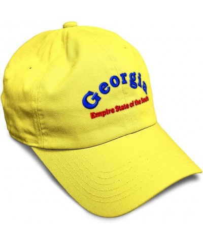 Soft Baseball Cap Georgia Empire State of The South Cotton Dad Hats for Men & Women Yellow $15.89 Baseball Caps