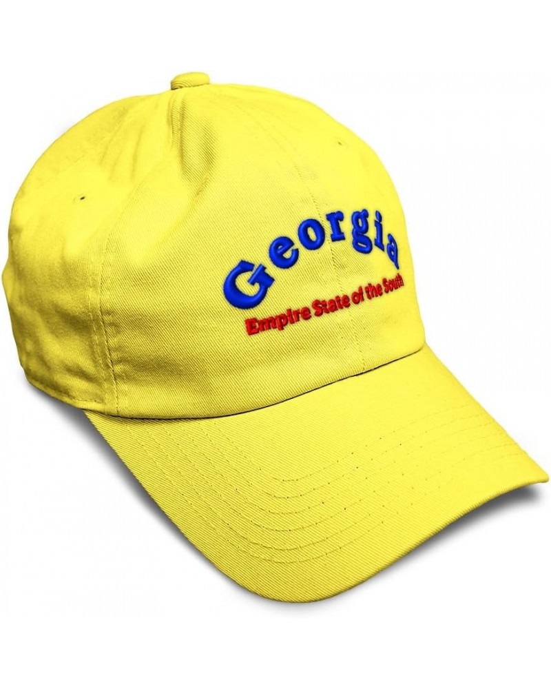 Soft Baseball Cap Georgia Empire State of The South Cotton Dad Hats for Men & Women Yellow $15.89 Baseball Caps