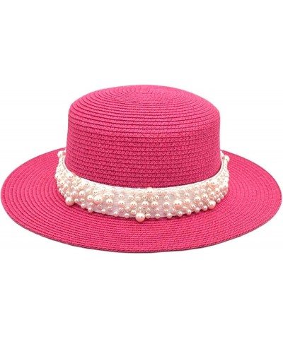 Womens/Boater Hat Foldable Beach Sun/Hat Sun Upf50 Travel Foldable Brim Summer Sun Hat Hot Pink $7.14 Sun Hats