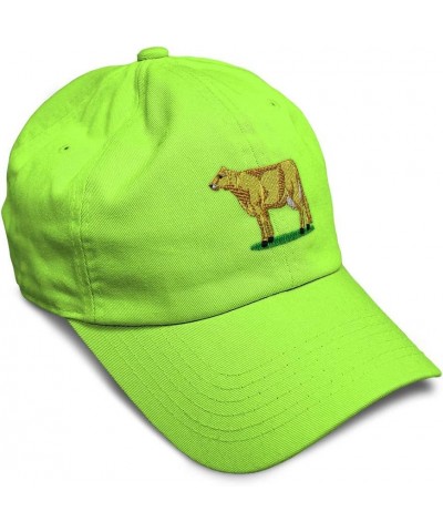 Soft Baseball Cap Brown Swiss Farm and Domesticated Animals Cotton Billards Pool Dad Hats for Men & Women Lime Design Only $1...