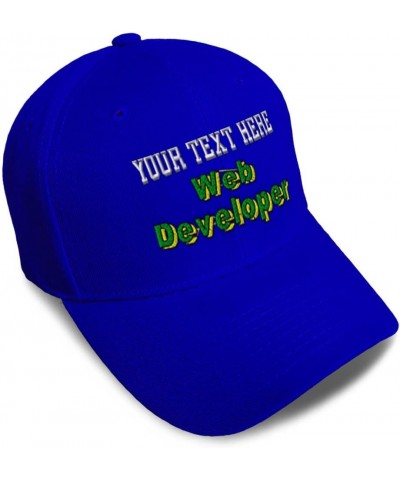 Custom Baseball Cap Web Developer Development Acrylic Programmer Dad Hats for Men and Women Royal Blue Personalized Text Here...