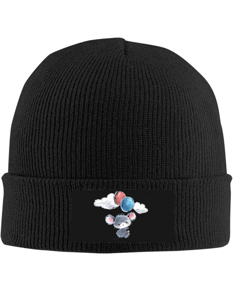 Unisex Beanie for Men and Women Cuffed Plain Knit Hat Winter Soft Warm Beanies Hats Cap Cute Mouse Balloons $10.79 Skullies &...