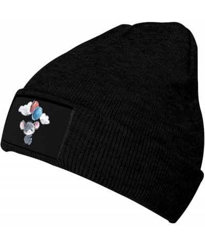 Unisex Beanie for Men and Women Cuffed Plain Knit Hat Winter Soft Warm Beanies Hats Cap Cute Mouse Balloons $10.79 Skullies &...