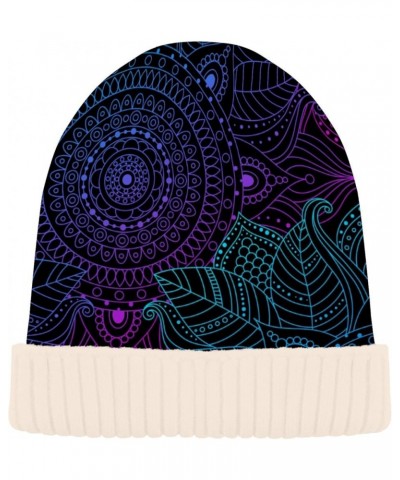 Mexican Talavera Ceramic Tile Adults Kids Women Men Warm Fleece Lined Hat Knit Beanie Hat Soft Stretchy Knit Beanie Mandala B...