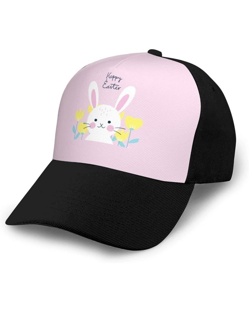 Happy Easter Baseball Cap Adjustable Size for Running Workouts and Outdoor Activities All Seasons Black $11.20 Baseball Caps