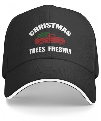 Christmas Trees Freshly Funny Hat Velcro Adjustable Trucker Baseball Cap Men Women Gift Black $9.86 Baseball Caps