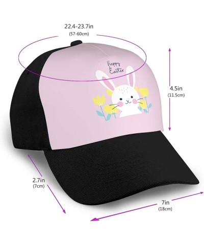 Happy Easter Baseball Cap Adjustable Size for Running Workouts and Outdoor Activities All Seasons Black $11.20 Baseball Caps