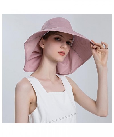 Women's Sun Hats,Hide Brim UPF 50+ Sun Protection Fashion Womens Bucket Hat for Outdoor Travel Pink $9.89 Sun Hats