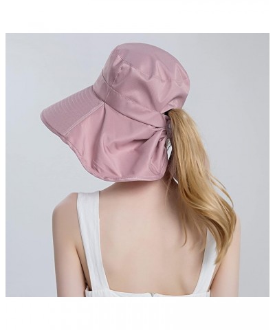 Women's Sun Hats,Hide Brim UPF 50+ Sun Protection Fashion Womens Bucket Hat for Outdoor Travel Pink $9.89 Sun Hats