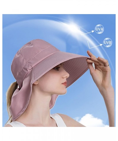 Women's Sun Hats,Hide Brim UPF 50+ Sun Protection Fashion Womens Bucket Hat for Outdoor Travel Pink $9.89 Sun Hats