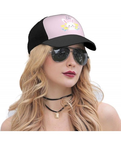 Happy Easter Baseball Cap Adjustable Size for Running Workouts and Outdoor Activities All Seasons Black $11.20 Baseball Caps