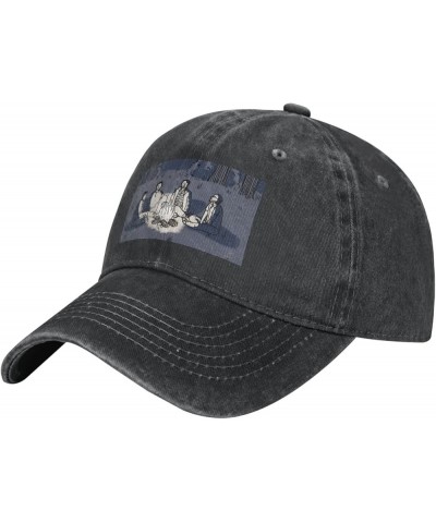 The Menzingers Trucker Hat Men Women Hat Cap Distressed Denim Vintage Washed Black Black $12.14 Baseball Caps