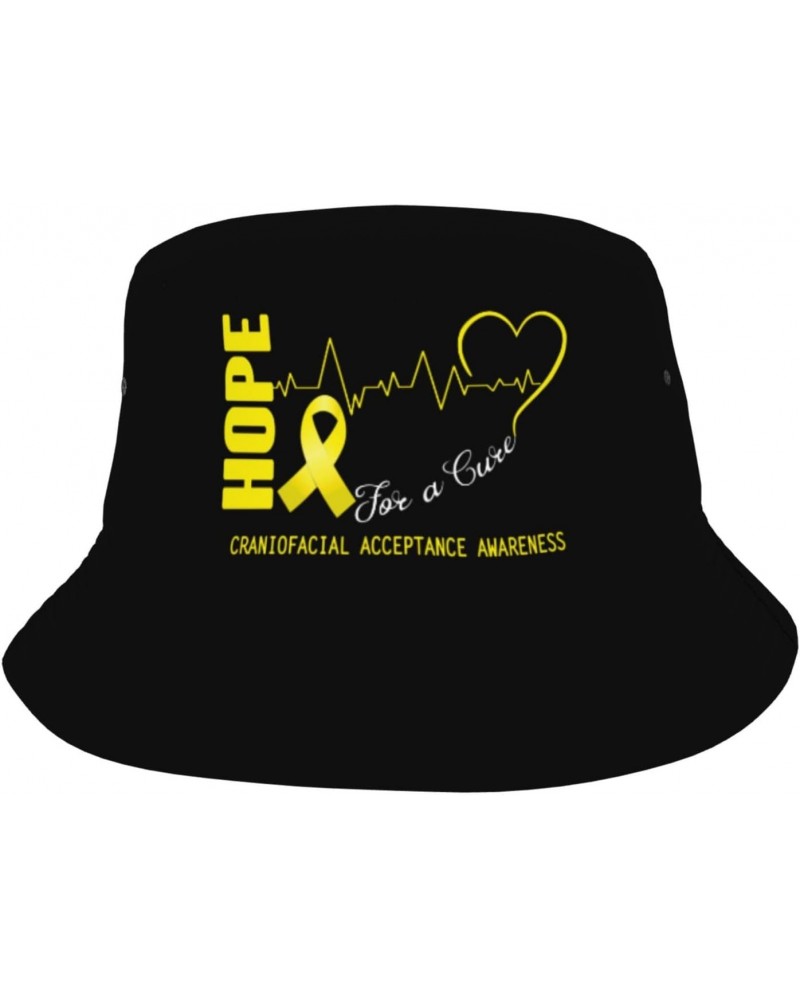 Hope for A Cure Craniofacial Acceptance Awareness Bucket Hat for Women Men Bucket Hats Summer Sun Hats Beach Travel Fishing G...