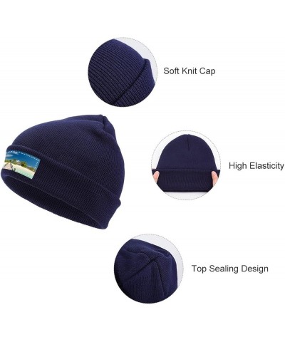 Slouchy Beanie Hat for Men and Women Long Bridge Sea Winter Warm Chunky Knit Cap Navy-wood Hut $10.92 Skullies & Beanies