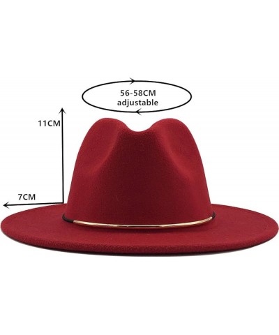 Men and Women Casual Wide Brim Fedora Hat British Style Woolen Jazz Hats Autumn Winter Solid Color Panama Hat 9 $19.15 Fedoras