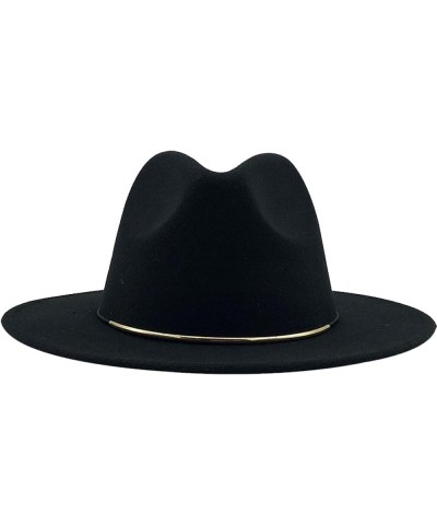 Men and Women Casual Wide Brim Fedora Hat British Style Woolen Jazz Hats Autumn Winter Solid Color Panama Hat 9 $19.15 Fedoras