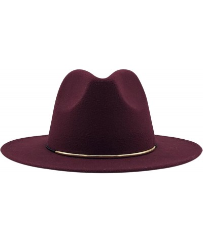 Men and Women Casual Wide Brim Fedora Hat British Style Woolen Jazz Hats Autumn Winter Solid Color Panama Hat 9 $19.15 Fedoras