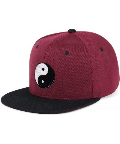 Ying Yang Hip-Hop Snapback Hat Embroidered Baseball Cap Asian Meditation 53. Maroon/Black $13.24 Baseball Caps