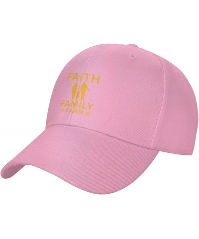 Adjustable Faith Family Farm Baseball Cap Women Men Hat Truck Driver Baseball Caps Sun Hats Pink $11.98 Baseball Caps