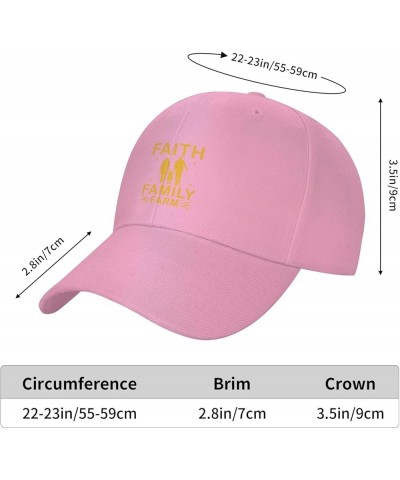 Adjustable Faith Family Farm Baseball Cap Women Men Hat Truck Driver Baseball Caps Sun Hats Pink $11.98 Baseball Caps