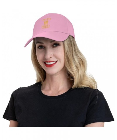 Adjustable Faith Family Farm Baseball Cap Women Men Hat Truck Driver Baseball Caps Sun Hats Pink $11.98 Baseball Caps