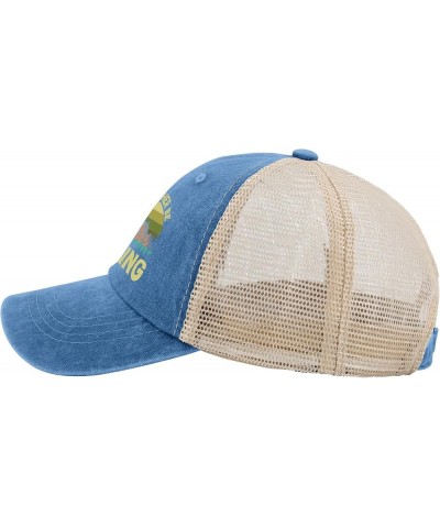 Id Rather Be Hiking Hat for Womens Baseball Cap Fashion Washed Running Hat Quick Dry Lake Blue $9.90 Baseball Caps