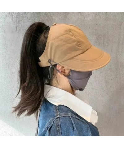 Outdoor UV Protection Hollow Top Sun Hat 2024 Best Women's Outdoor UV Protection Wide Brim Large Brim Empty Top Sun Hat 2pcs-...