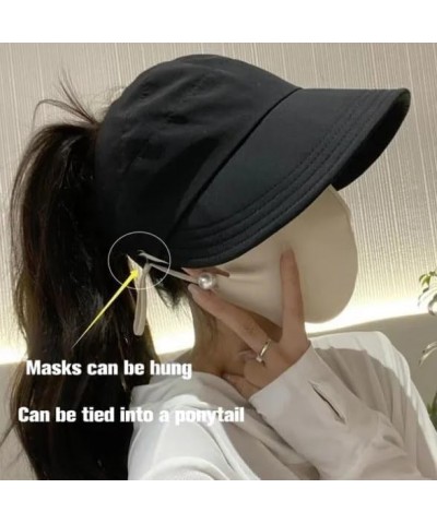 Outdoor UV Protection Hollow Top Sun Hat 2024 Best Women's Outdoor UV Protection Wide Brim Large Brim Empty Top Sun Hat 2pcs-...