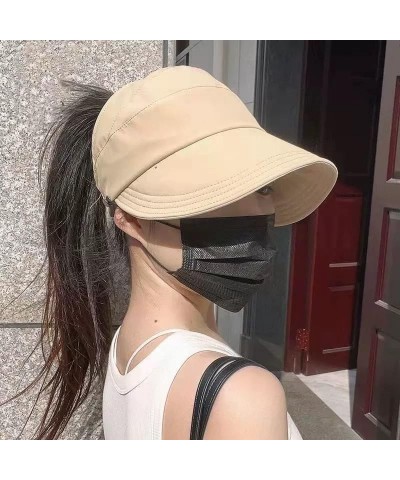 Outdoor UV Protection Hollow Top Sun Hat 2024 Best Women's Outdoor UV Protection Wide Brim Large Brim Empty Top Sun Hat 2pcs-...