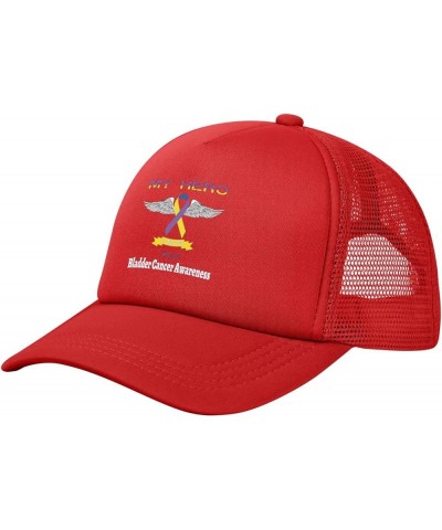 Trucker Hat Mesh Baseball Cap Adjustable Dad Hat Unisex Red $11.69 Baseball Caps