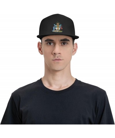 Bahamas-Coat-of-Arms-Onward- Baseball Cap for Men Or Women Flat Brim Hat Adjustable Black Black $19.04 Baseball Caps