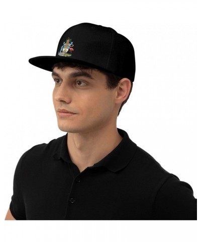 Bahamas-Coat-of-Arms-Onward- Baseball Cap for Men Or Women Flat Brim Hat Adjustable Black Black $19.04 Baseball Caps